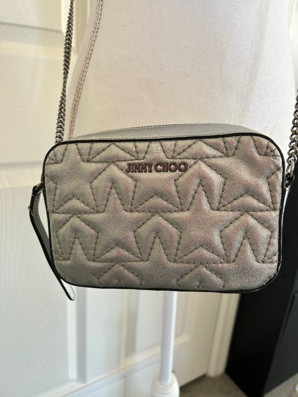 Jimmy Choo Haya Star Metallic Napa Shoulder Bag - Picture 4 of 10